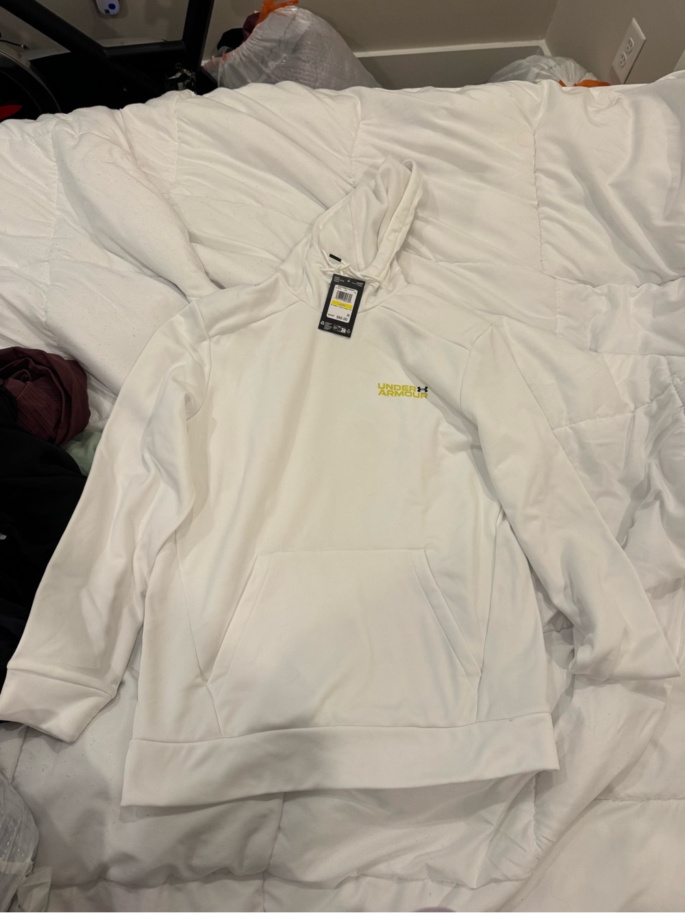 Under Armour White Men's Hoodie - Loose Fit